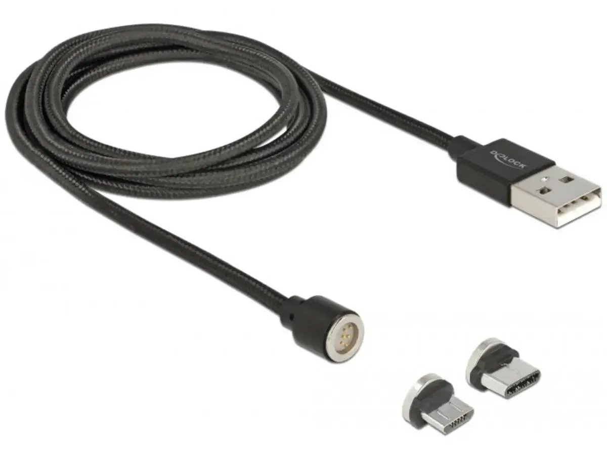 USB-kabel USB 2.0 USB-A-hanstik, USB-C® stik, USB-micro-B-hanstik 1.10 m 85723 fra Delock i Sort – produktbillede