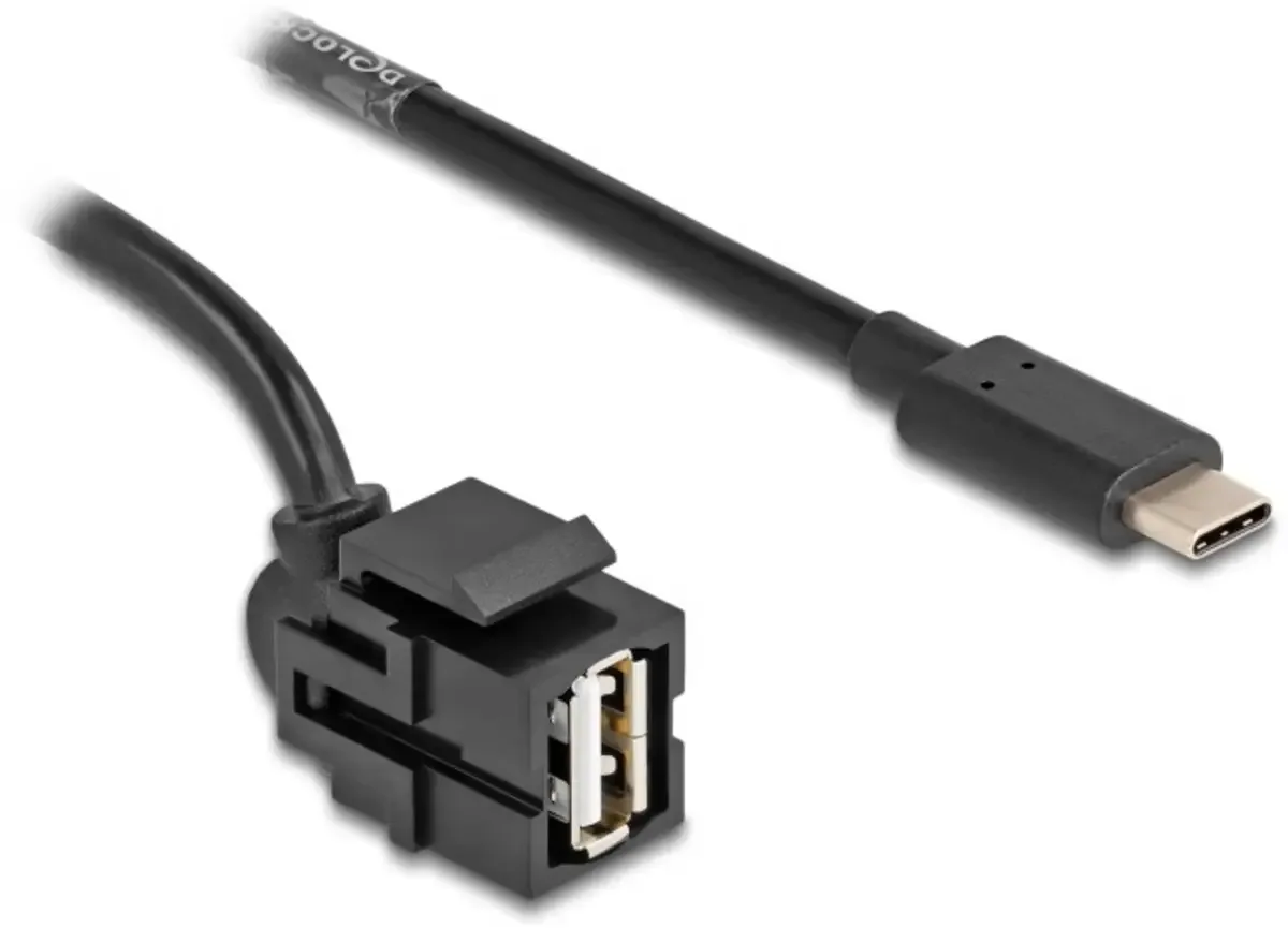 USB-Kabel USB 2.0 USB-A Stecker, USB-C® Stecker 0.50 m Schwarz mit USB 88056 fra Delock – produktbillede
