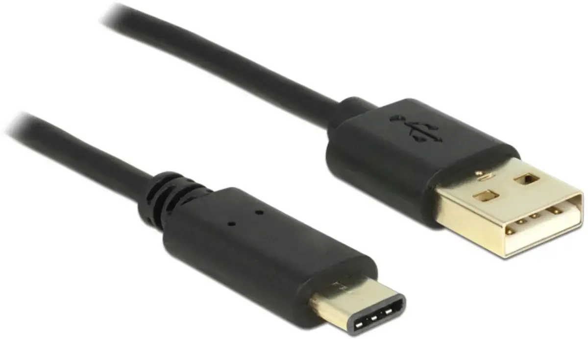 USB-Kabel USB 2.0 USB-A Stecker, USB-C® Stecker 2.00 m Schwarz 83327 fra Delock – produktbillede