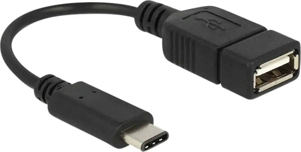 USB-kabel USB 2.0 USB-C® stik, USB-A-hunstik 0.15 m 65579 fra Delock i Sort – produktbillede