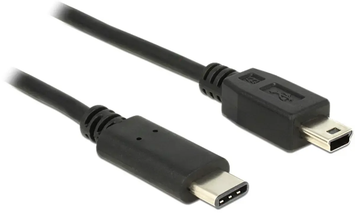 USB-kabel USB 2.0 USB-mini-B-hanstik, USB-C® stik 0.50 m 83335 fra Delock i Sort – produktbillede