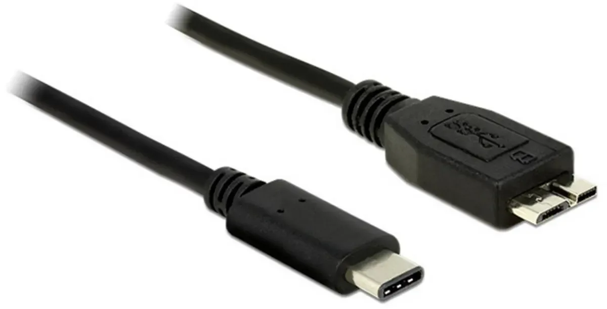 USB-kabel USB 3.2 Gen1 USB-C® stik, USB-Micro-B 3.0 Stik 1.00 m 83677 fra Delock i Sort – produktbillede