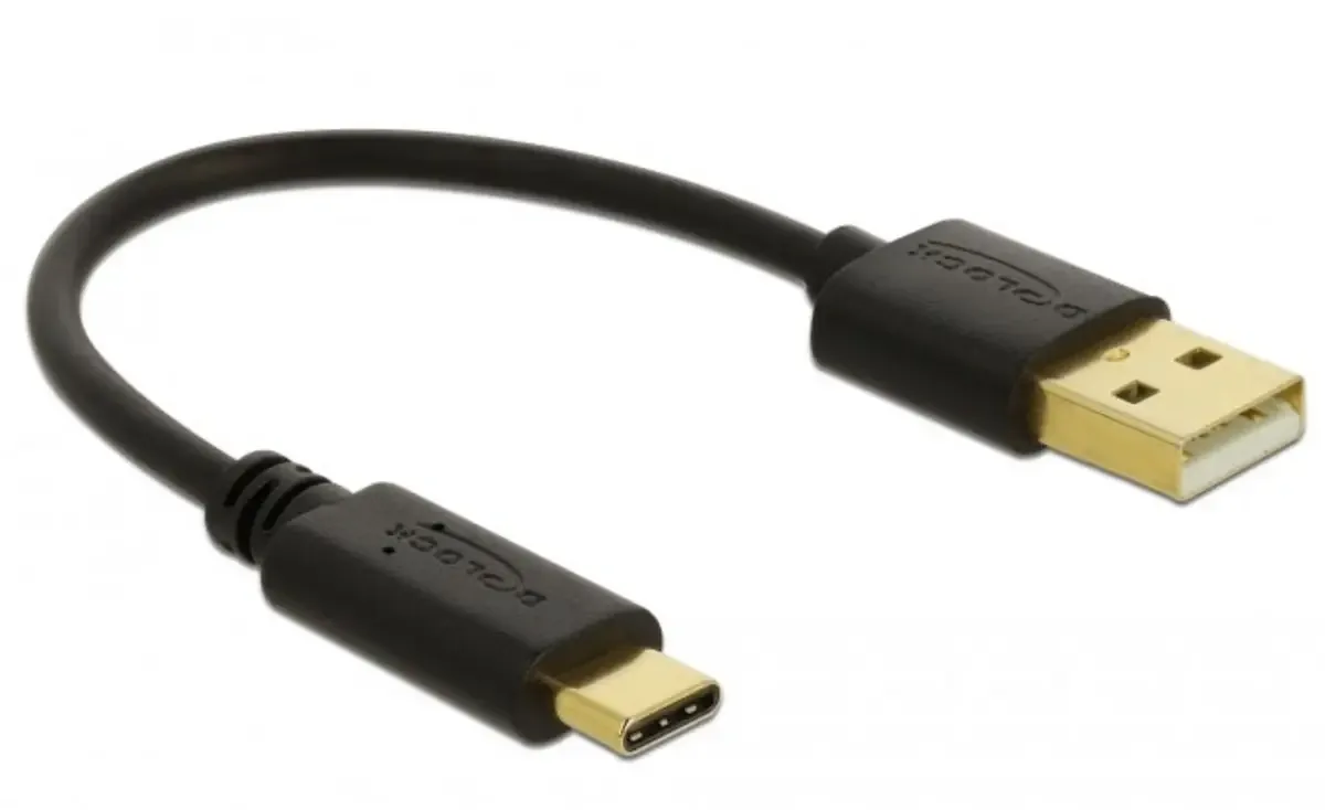 USB-kabel USB-A-hanstik, USB-C® stik 0.15 m 85354 fra Delock i Sort – produktbillede