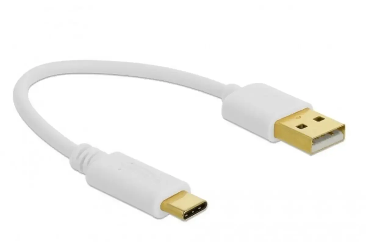 USB-kabel USB-A-hanstik, USB-C® stik 0.15 m 85355 fra Delock i Hvid – produktbillede