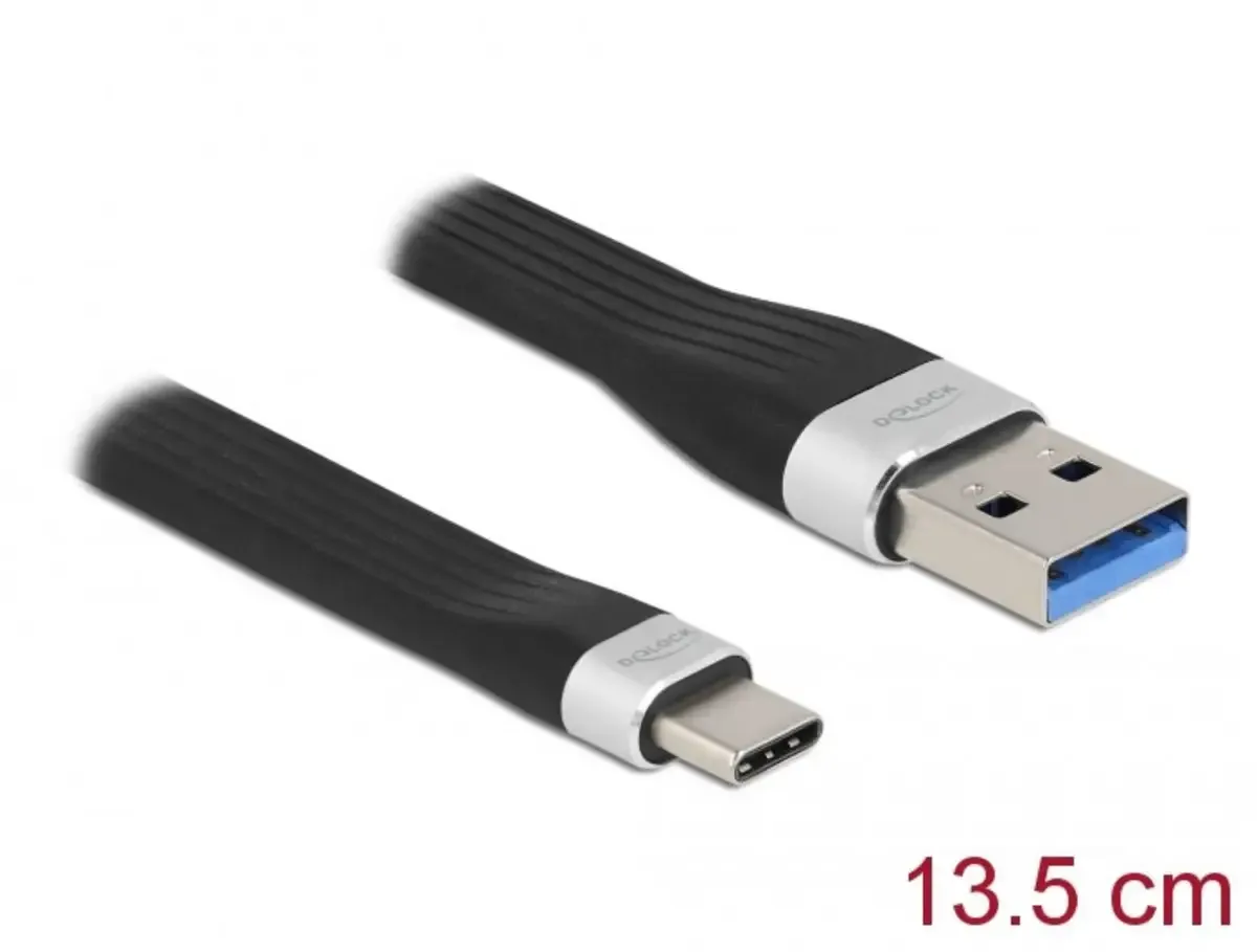USB-Kabel USB-A Stecker, USB-C® Stecker 0.14 m Schwarz 85771 från Delock – produktbild