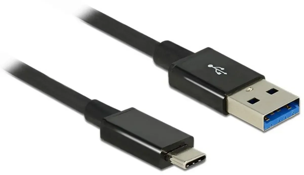USB-Kabel USB-A Stecker, USB-C® Stecker 1.00 m Schwarz 83983 fra Delock – produktbillede