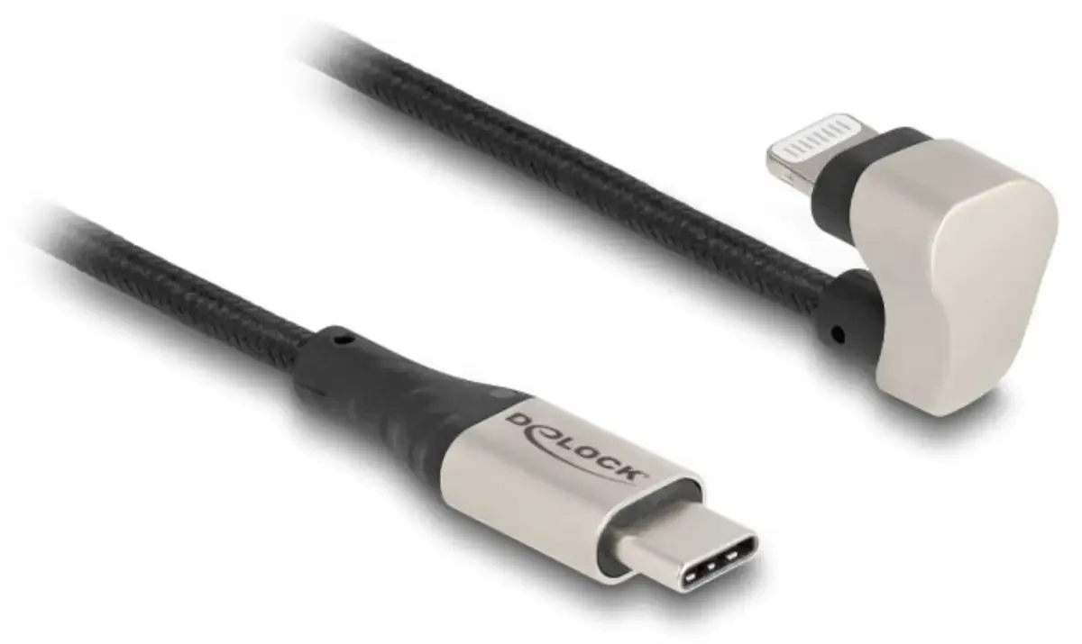 USB-Ladekabel USB 2.0 Apple Lightning Stecker, USB-C® Stecker 2.00 m Schwarz 80026 från Delock – produktbild
