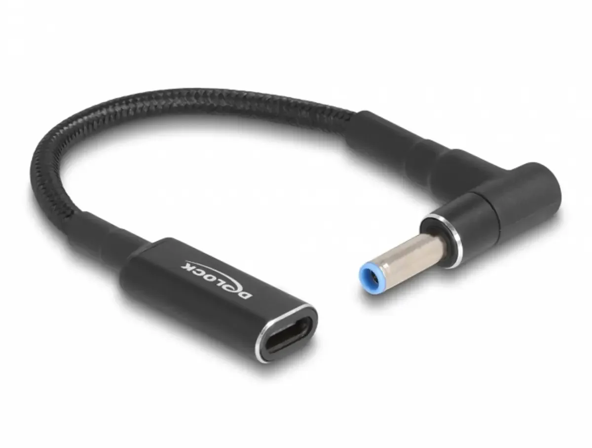 USB-oplaadkabel USB-C-bus, DC-stekker 4,5 mm 0.15 m zwart 60031 van Delock – productfoto