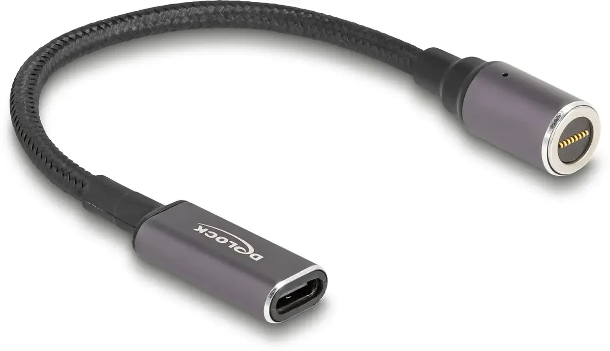 USB-Ladekabel USB-C® Buchse, magnetischer Konnektor 0.15 m Anthrazit, Schwarz 80781 von Delock – Produktfoto