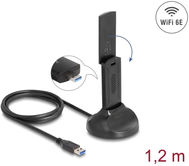 Wi-Fi 6E Dual Band WLAN USB Adapter AX5400 (2 x 2402 + 574 Mbps)