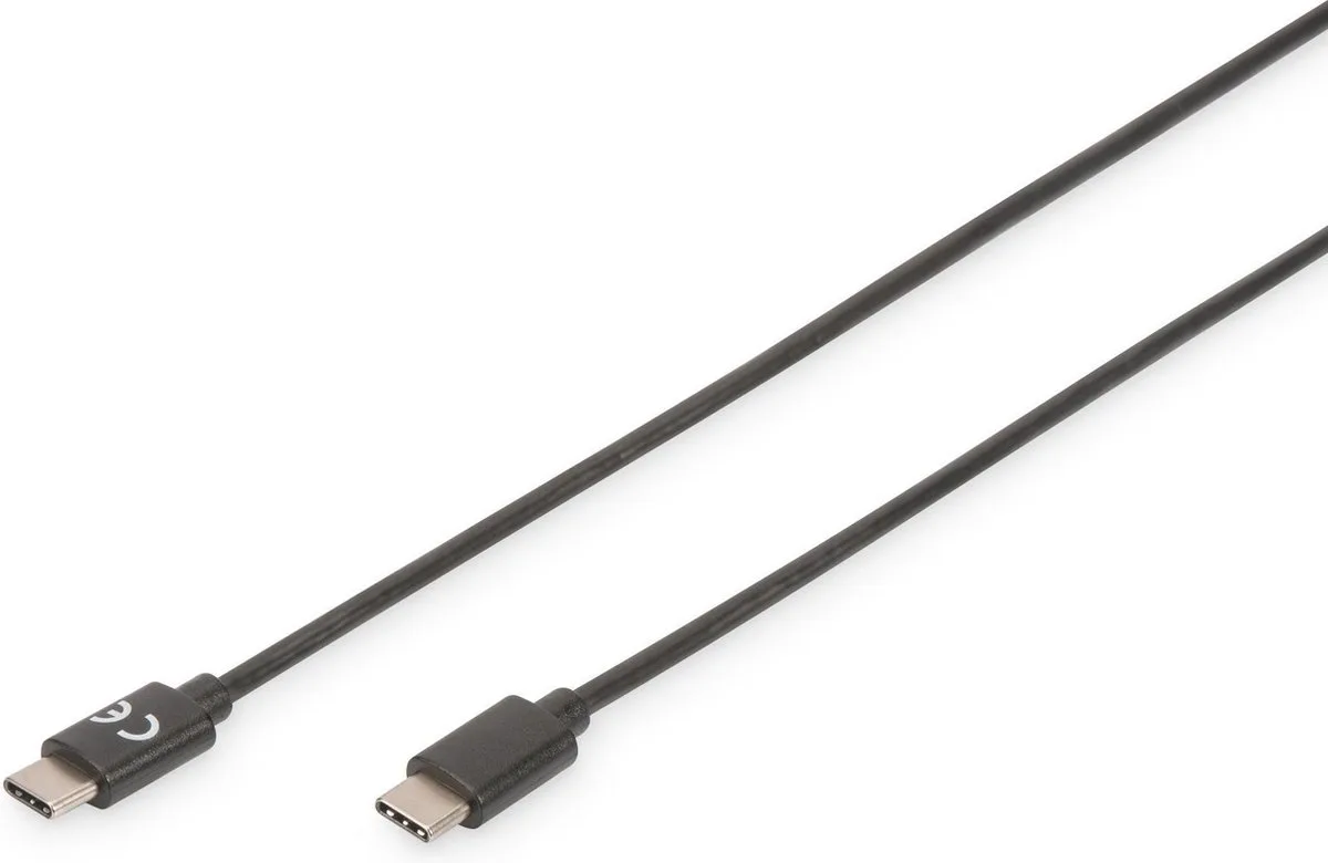 AK-300138-010-S USB-Kabel USB 2.0 USB-C Stecker, USB-C Stecker 1.00 m von Digitus in Schwarz – Produktfoto