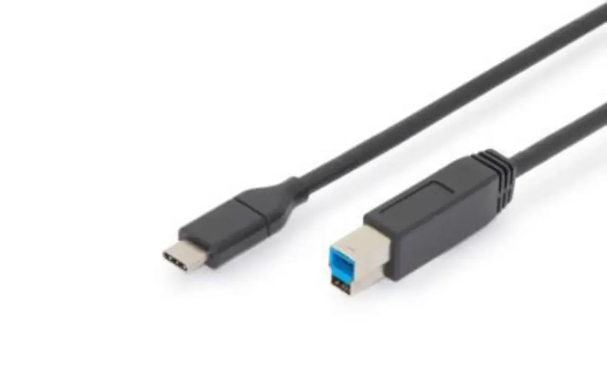 USB Type-C to USB Type-B Cable - 1m von Digitus in Schwarz – Produktfoto