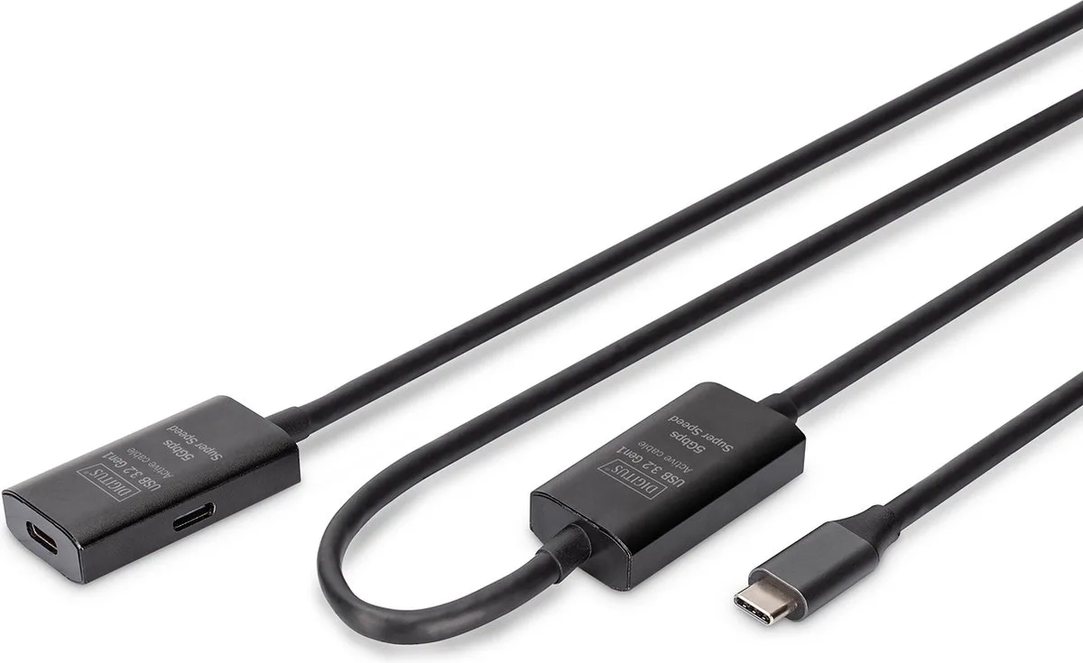 Da-73109 Usb-c Auf Usb-c Kabel 10 M von Digitus in Schwarz – Produktfoto