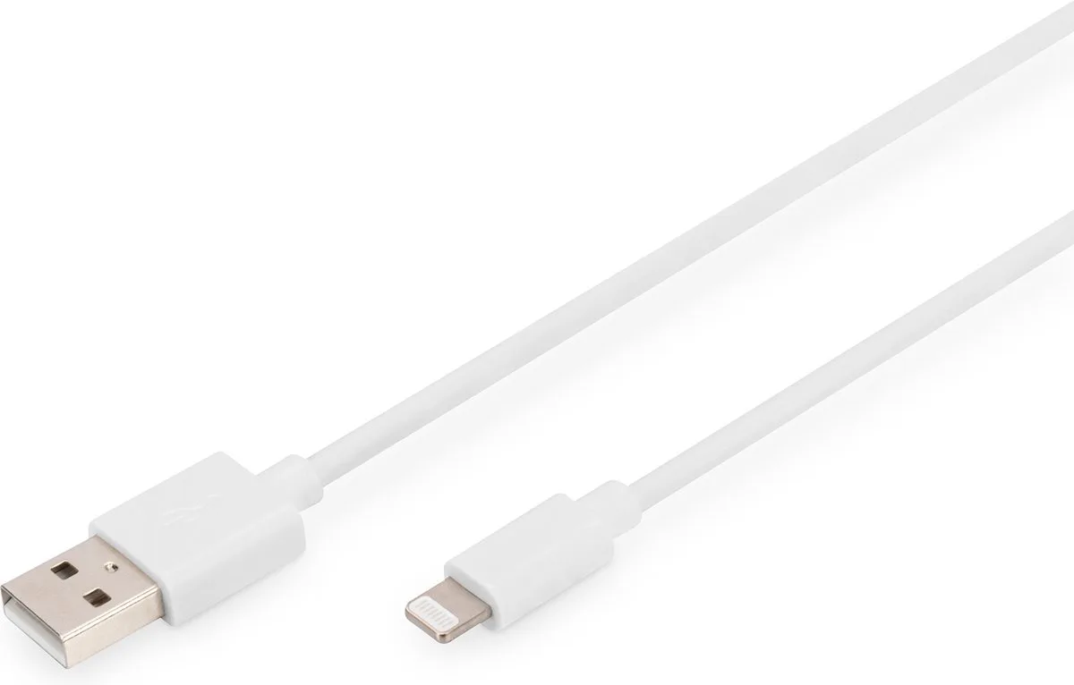 Lightning cable - Lightning USB - 1 m von Digitus in Weiß – Produktfoto