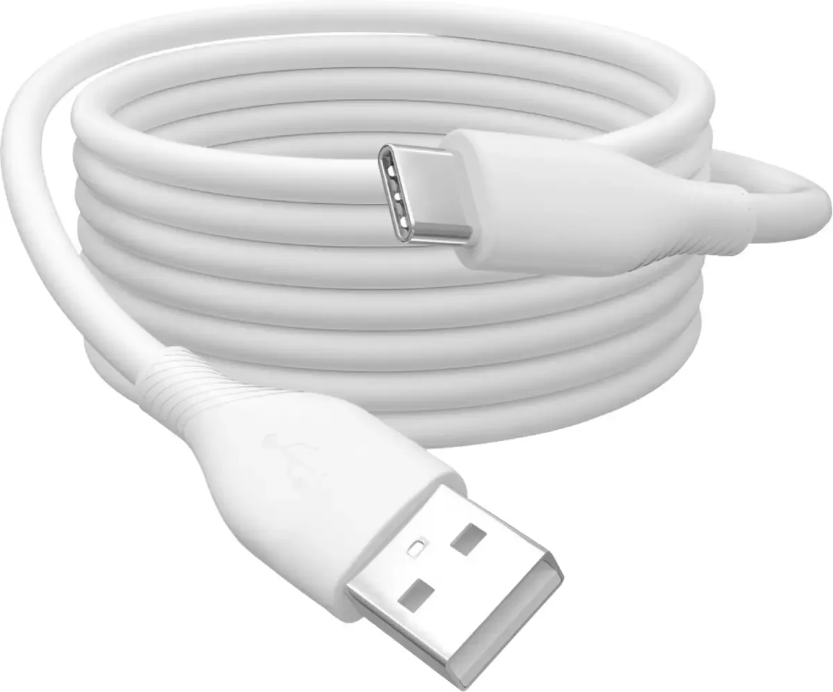USB-kabel USB 2.0 USB-A-hanstik, USB-C® stik 1.00 m Fleksibel, ekstremt fleksibelt, med USB, Silikone, Fremragende ældningsegenskaber, fleksibel von Digitus in Weiß – Produktfoto