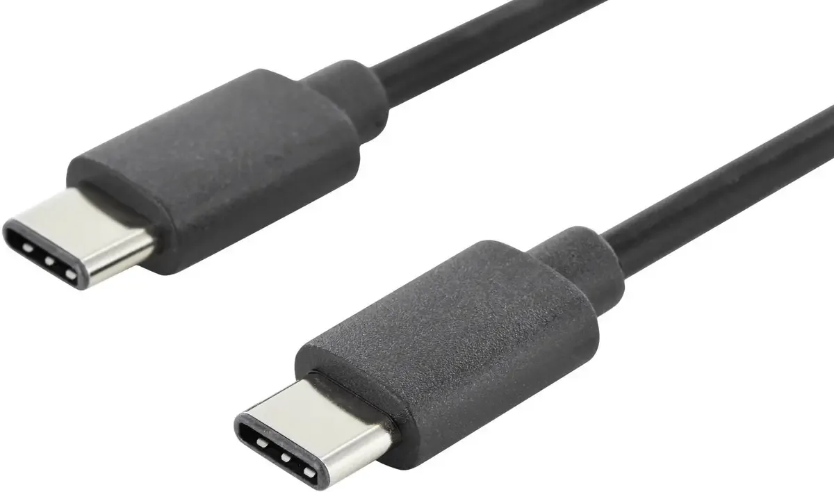 USB-kabel USB 2.0 USB-C® stik, USB-C® stik 1.80 m Rund, Dobbeltsidet stik, dobbeltskærmet AK-300138-018-S von Digitus in Schwarz – Produktfoto