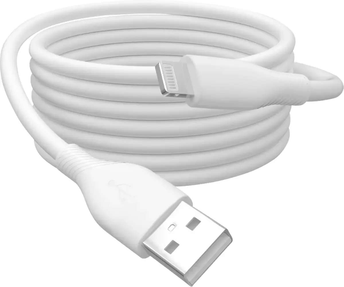 USB-Ladekabel USB 2.0 USB-A Stecker, Apple Lightning Stecker 0.50 m Weiß Flexibel, hochflexibel, mit USB, Silikon, exzellente Alterungseigenschaften de Digitus – photo produit