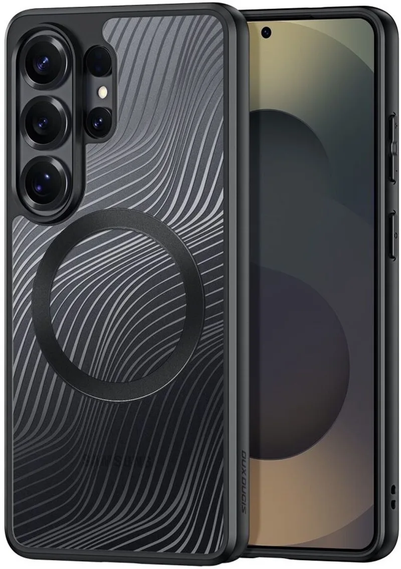 Aimo Hoesje Geschikt voor Samsung Galaxy S26 Ultra - Compatibel met MagSafe / Qi2 - Back Cover met Magneet - Matte by Dux Ducis in Black – product photo