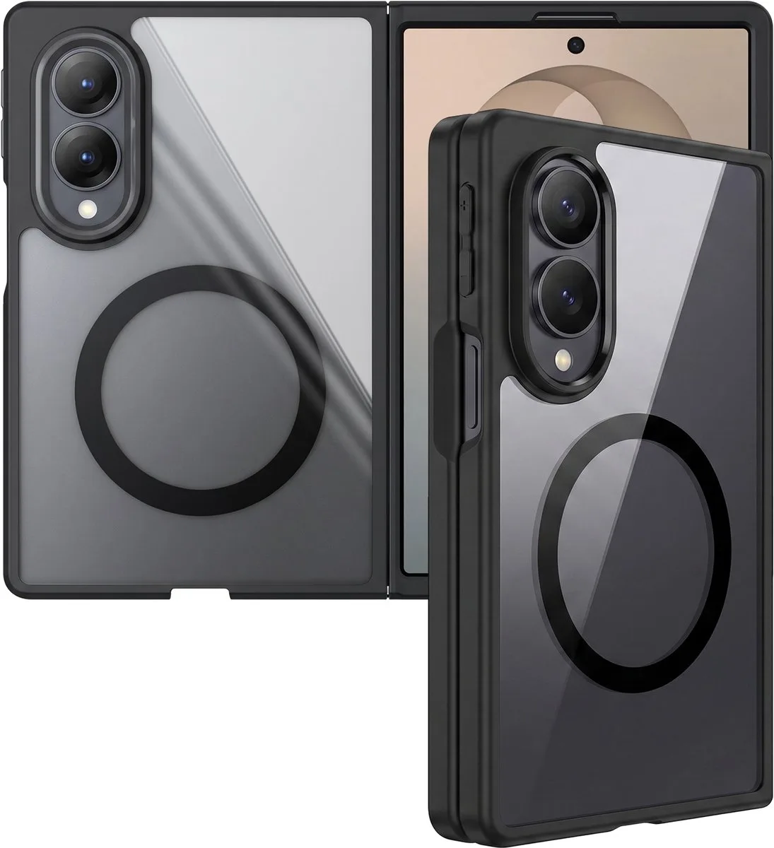 Aimo Hoesje Geschikt voor Samsung Galaxy Z Fold 8 Wide - Compatibel met MagSafe / Qi2 - Back Cover met Magneet - Matte by Dux Ducis in Black – product photo