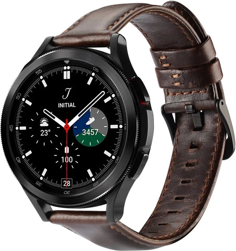 Business - Universeel Smartwatch Bandje 22MM - Kunstleer - Coffee van Dux Ducis in Bruin – productfoto