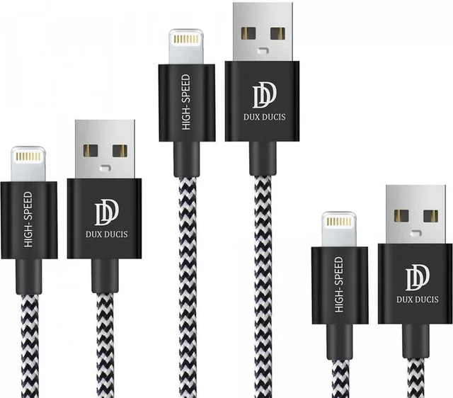 Dux Ducis 2.1A Fast Charge USB-A naar Lightning Kabel Set 3-Pack (0.25M + 1M + 2M)
