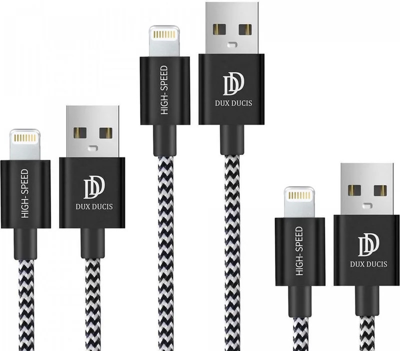 Dux Ducis 2.1A Fast Charge USB-A naar Lightning Kabel Set 3-Pack (0.25M + 1M + 2M) de Dux Ducis en Noir – photo produit