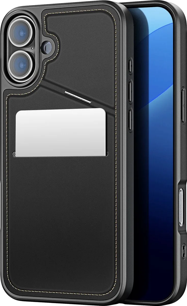 Hoesje geschikt voor de Apple iPhone 16 - Hoesje geschikt voor Magsafe Magneet - Rafi Series - Back Cover Met Stand van Dux Ducis in Zwart – productfoto