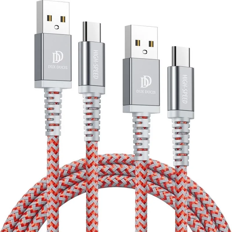 K-II Pro 2A USB naar USB-C Kabel (2-Pack) 1M+2M från Dux Ducis i Röd – produktbild
