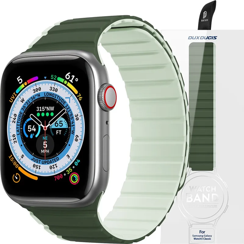 Magnetische - Apple - Watch SE, 8, 7, 6, 5, 4, 3, 2, - 1 - (41, - 40, - 38 - mm) - Dux - Ducis-band - (LD-versie) von Dux Ducis in Grün – Produktfoto