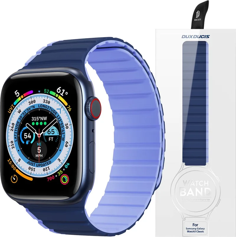 Magnetische - Apple - Watch Ultra, SE, 8, 7, 6, 5, 4, 3, 2, - 1 - (49, - 45, - 44, - 42 - mm) - Dux - Ducis-band - (LD-versie) von Dux Ducis in Blau – Produktfoto