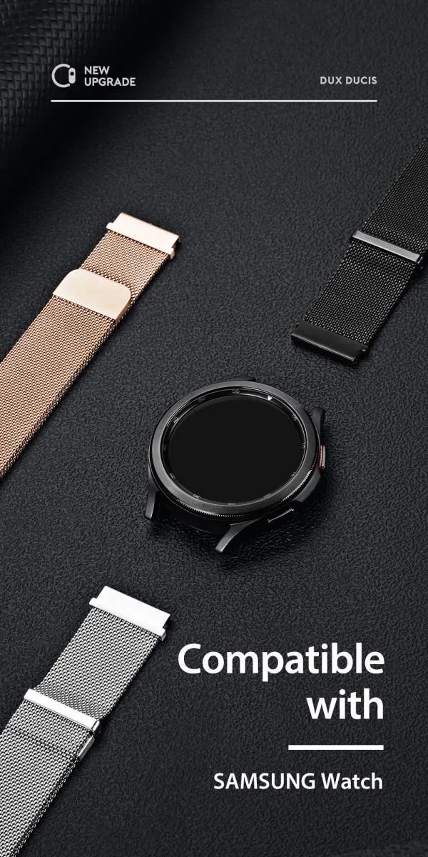 Milanese Staal Universeel Smartwatch Bandje 22MM van Dux Ducis in Grijs – productfoto