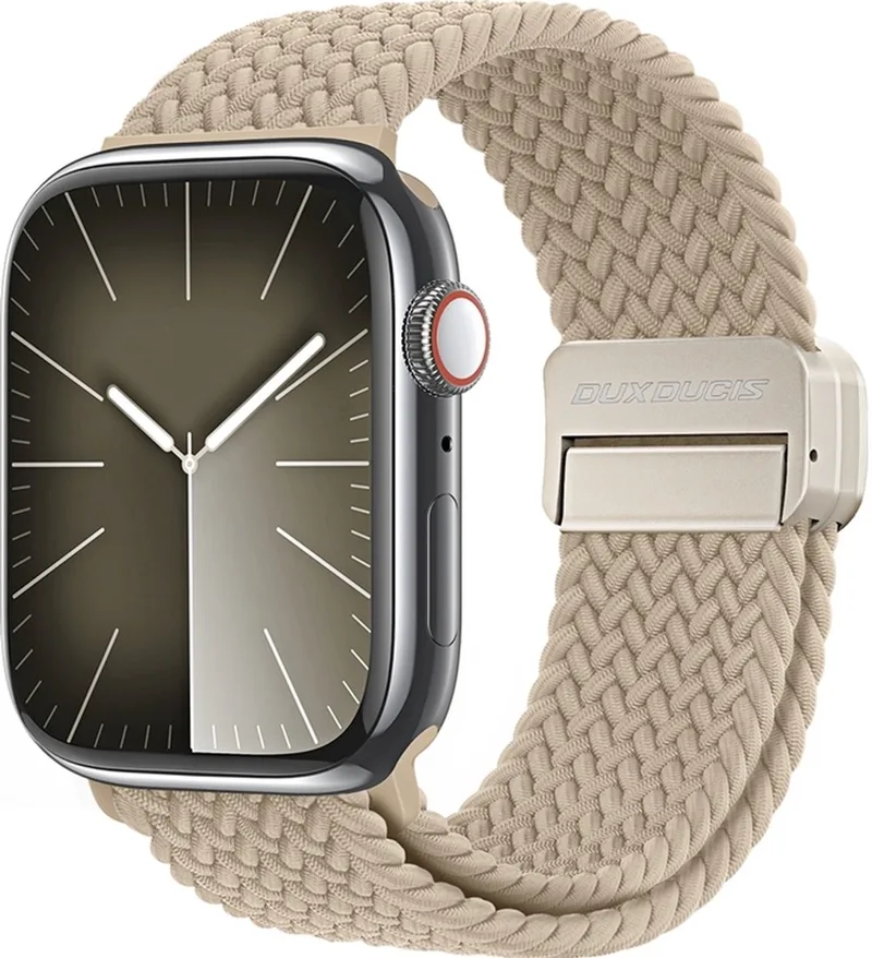 Nylon Watch bandje geschikt voor Apple Watch Bandje Magneetsluiting | Dux Ducis Mixture Pro - 49/46/45/44 mm by Dux Ducis in Beige – product photo