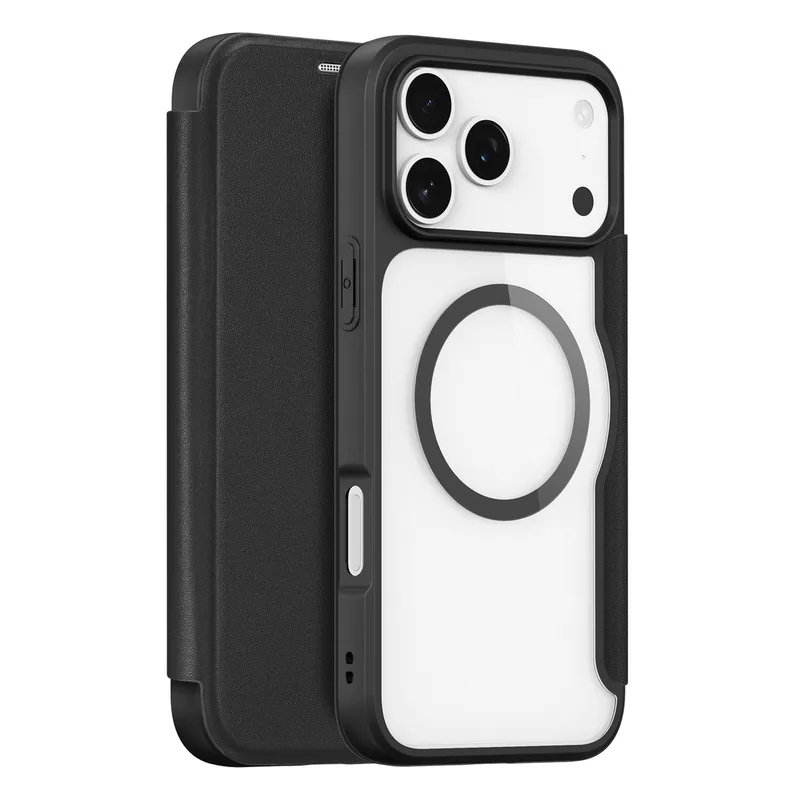 Skin X Pro Hülle für iPhone 17 Pro mit Geldbörse, MagSafe Kompatibel - Schwarz von Dux Ducis – Produktfoto