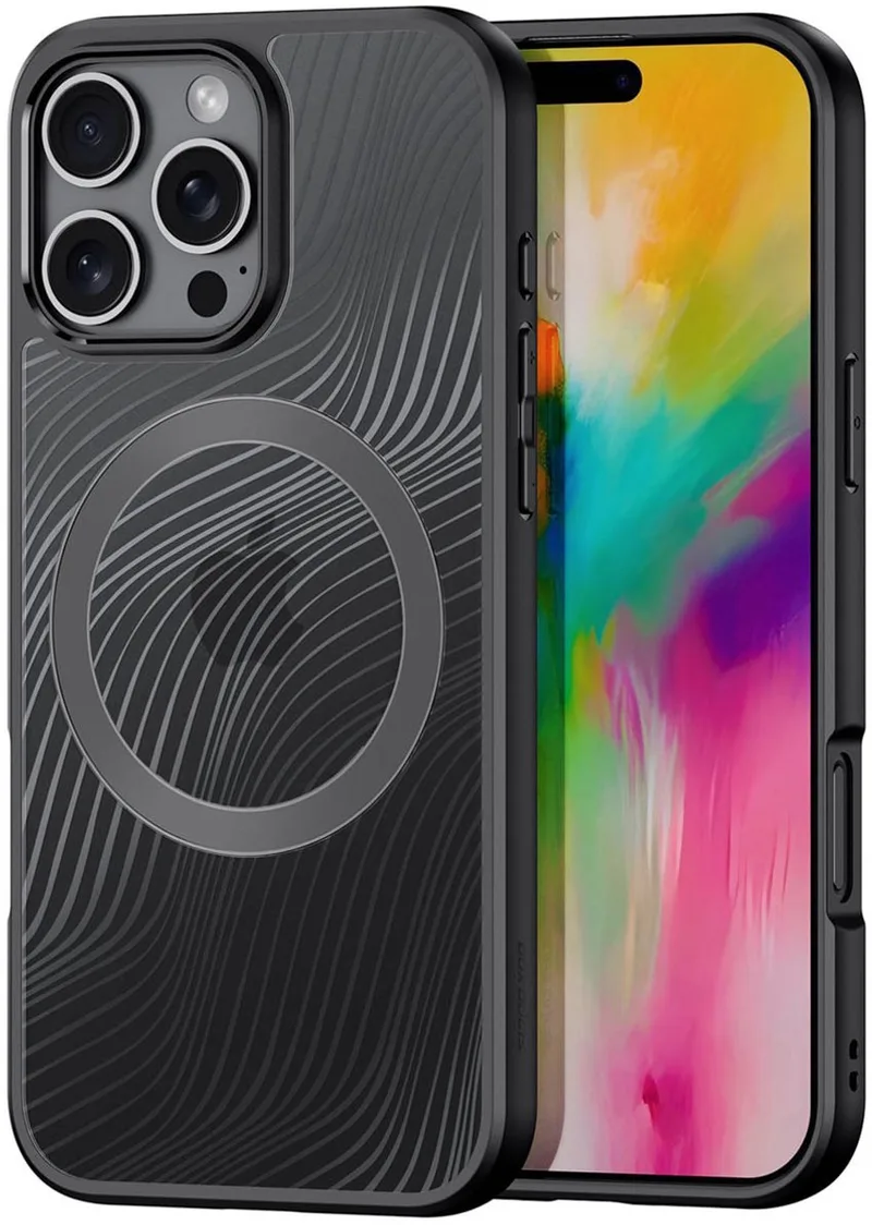 Telefoon hoesje geschikt voor de Apple iPhone 16 Pro Max - Hoesje geschikt voor Magsafe Magneet - Back Cover - Aimo Series by Dux Ducis in Black – product photo
