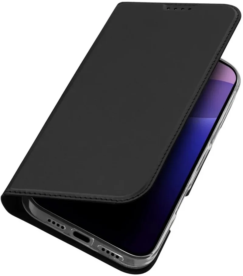 Telefoon Hoesje geschikt voor de Apple iPhone 16 Pro Max - Skin Pro Book Case van Dux Ducis in Zwart – productfoto