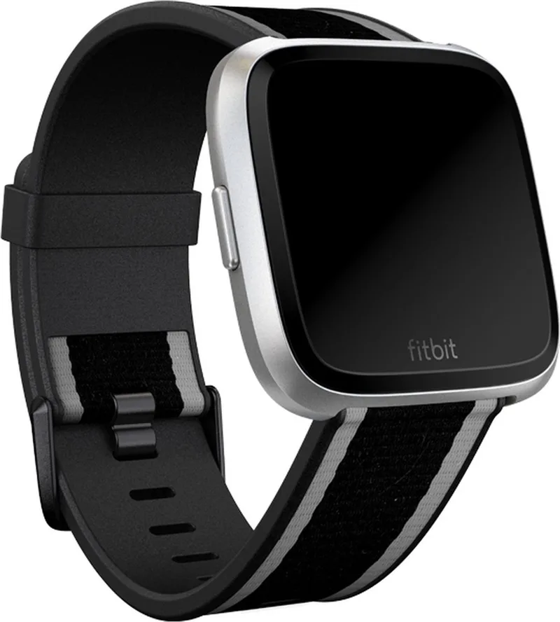 Versa (Lite) geweven bandje - Zwart/Grijs - Large by Fitbit in Black – product photo
