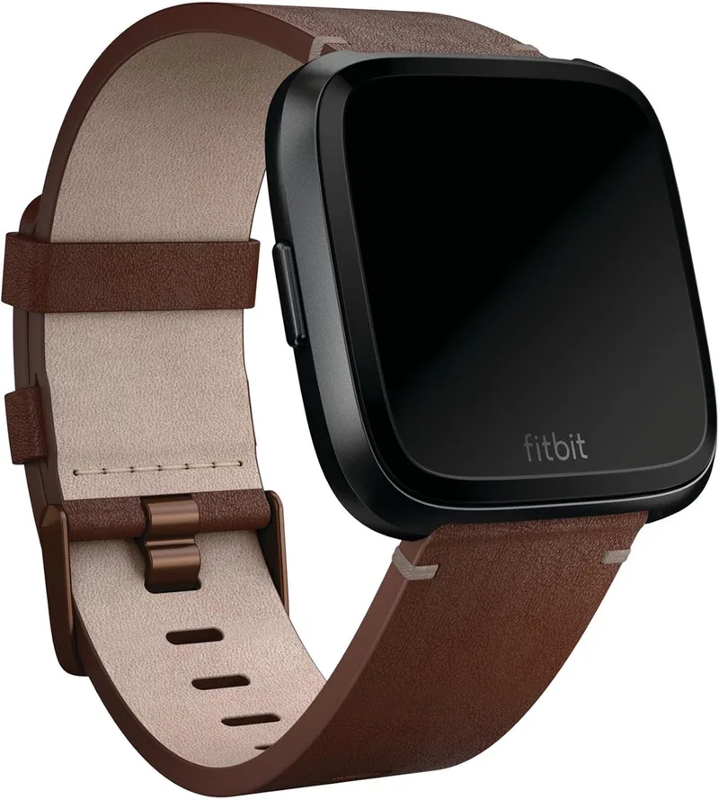 Versa (Lite) leren bandje - Cognac - Large by Fitbit in Brown – product photo