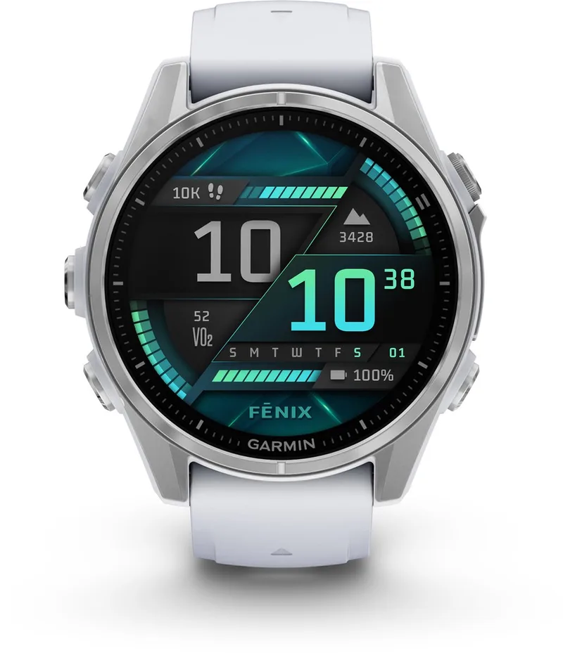 fenix 8 - Multisport Smartwatch - AMOLED-Scherm - 43mm - Zilverkleurig/Wit by Garmin in Silver – product photo