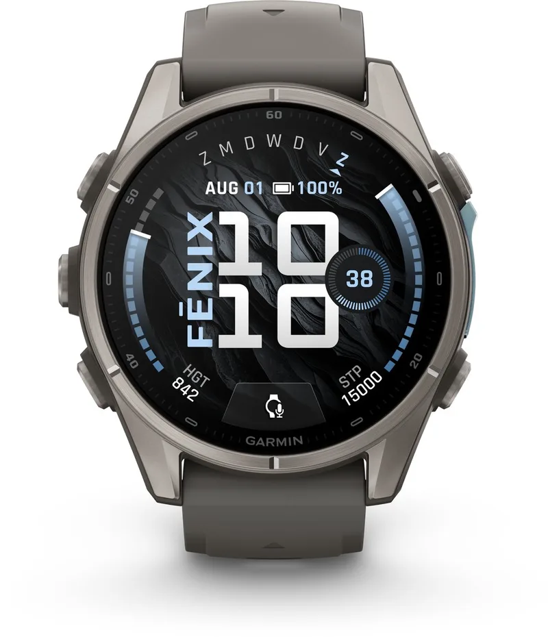 fēnix 9 - 43 mm - Multisport GPS Smartwatch - AMOLED-scherm - Titanium afwerking - Batterijduur tot 10 dagen van Garmin in Grijs – productfoto