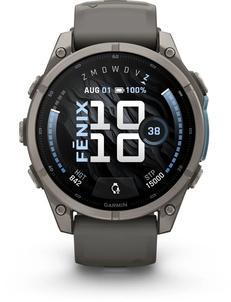 fēnix 9 - 47 mm - Multisport GPS Smartwatch - 1.4" AMOLED-scherm - Titanium afwerking - Batterijduur tot 16 dagen de Garmin en Gris – photo produit