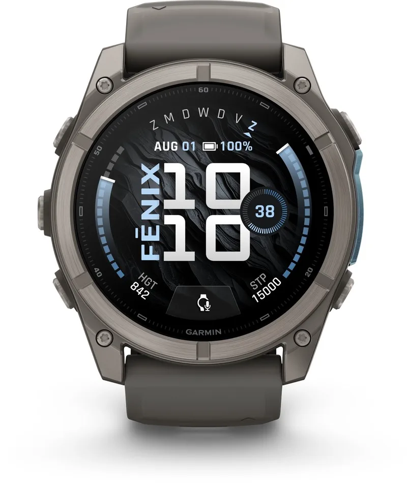 fēnix 9 - 51 mm - Multisport GPS Smartwatch - 1.4" AMOLED-scherm - Titanium afwerking - Batterijduur tot 29 dagen by Garmin in Grey – product photo