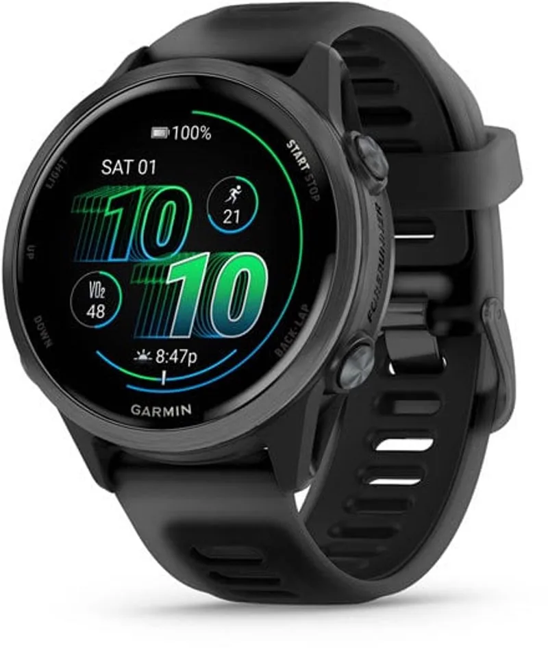 Forerunner Serie - Smartwatch - 42mm - Zwart - Slate Grey van Garmin in Zwart, Slate Grey – productfoto