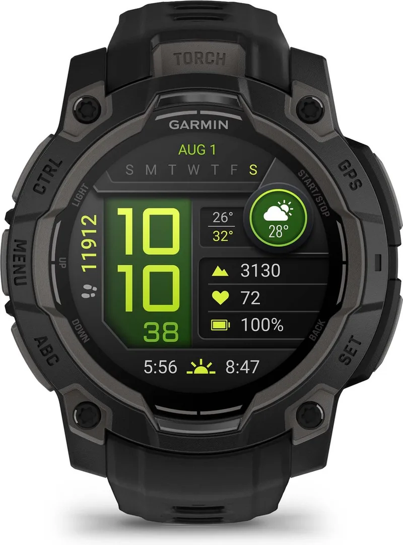 Instinct® 3 - Smartwatch - 45mm - AMOLED - met charcoal van Garmin in Zwart – productfoto