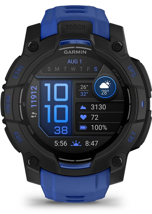 Instinct 3- Smartwatch - 45mm - AMOLED - Zwart & Blauw - Limited Edition
