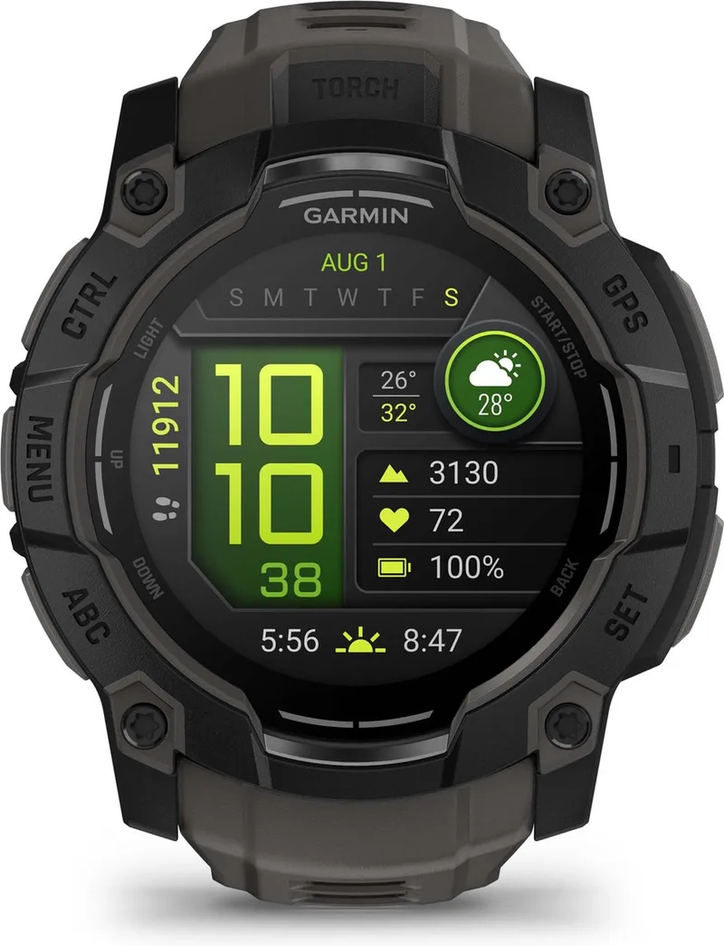 Instinct® 3 - Smartwatch - 50mm - AMOLED - met charcoal von Garmin in Schwarz – Produktfoto