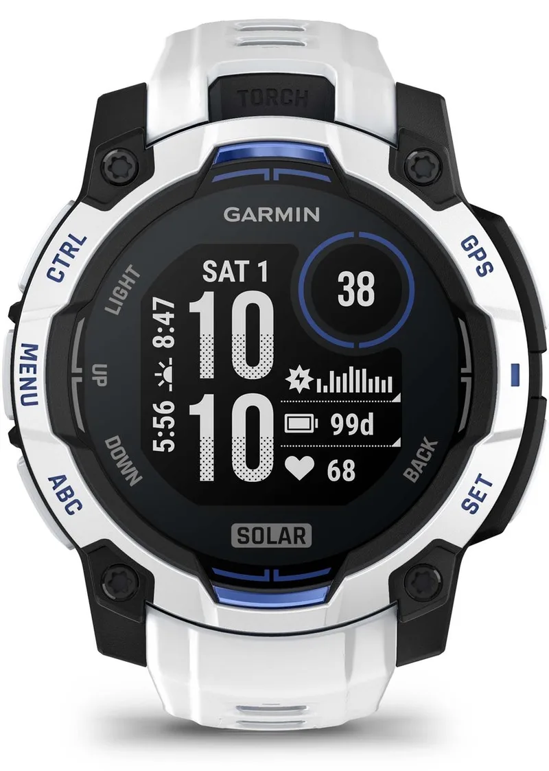 Instinct® 3 - Smartwatch - Solar - 50mm - SuperNova Limited Edition - Zwart met whitestone från Garmin i Vit – produktbild