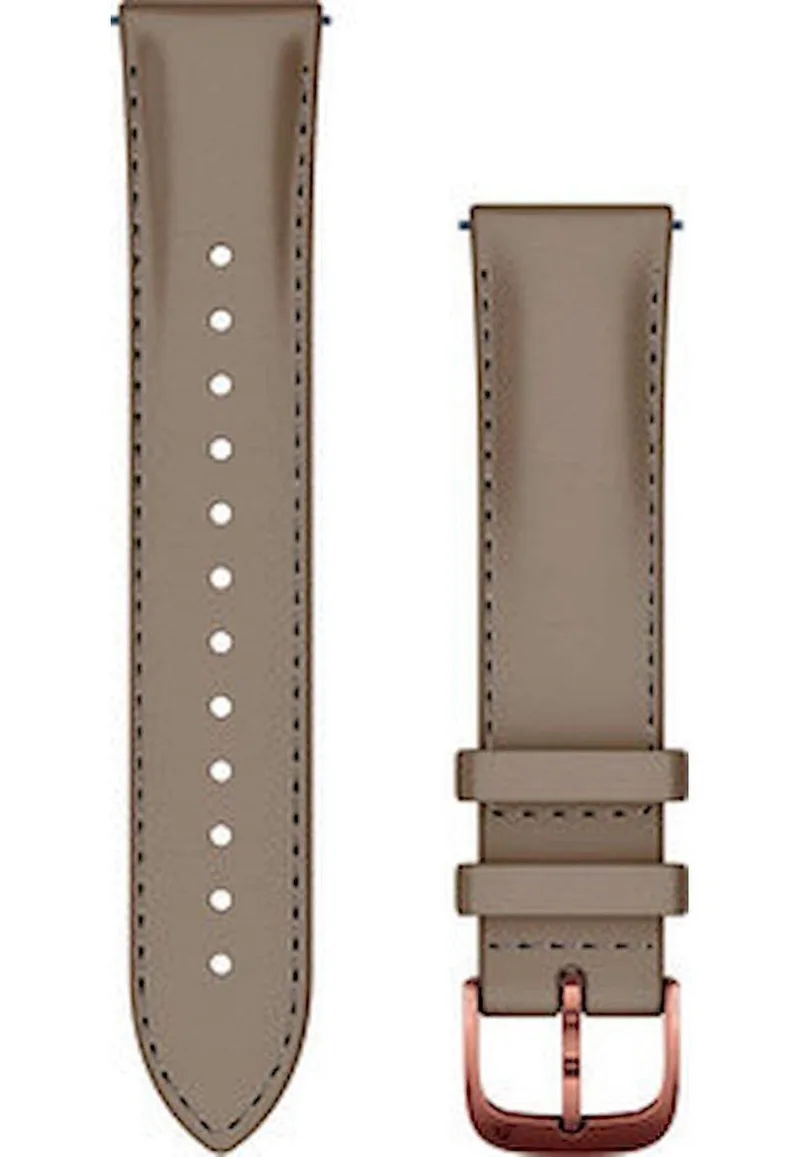 Quick Release Horlogebandje - Italiaans Leer - 20mm Polsbandje - Wearablebandje - Lichtbruin / Rose Goud by Garmin in Beige – product photo
