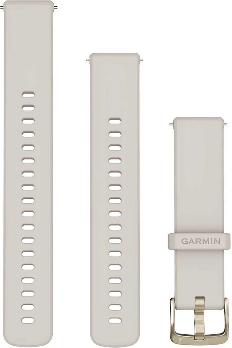 Quick Release Siliconen Horlogebandje - 18mm Polsbandje - Wearablebandje - Ivoor wit de Garmin en Blanc, Light Gold – photo produit