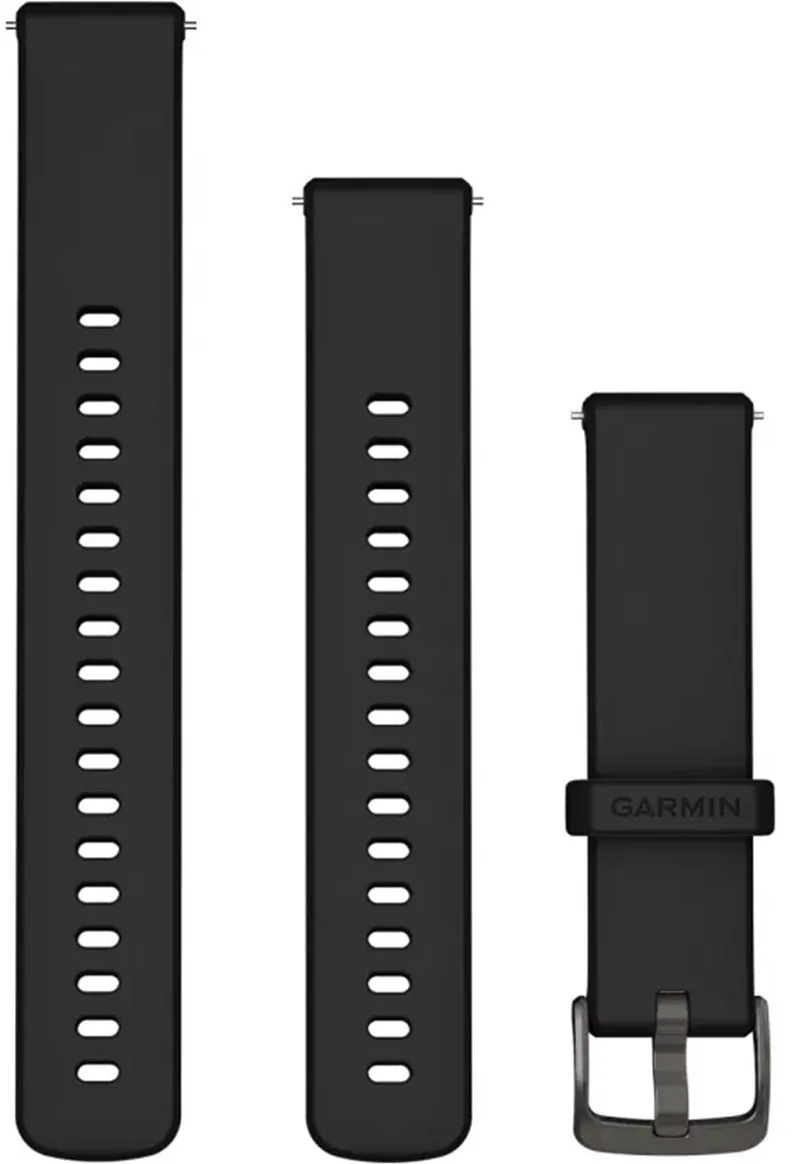Quick Release Siliconen Horlogebandje - 18mm Polsbandje - Wearablebandje de Garmin en Noir – photo produit