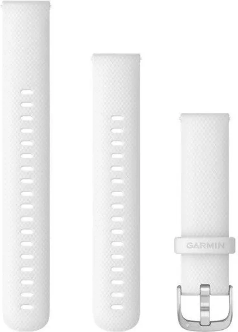 Quick Release Siliconen Horlogebandje - 18mm Polsbandje - Wearablebandje - Wit by Garmin in Silver – product photo